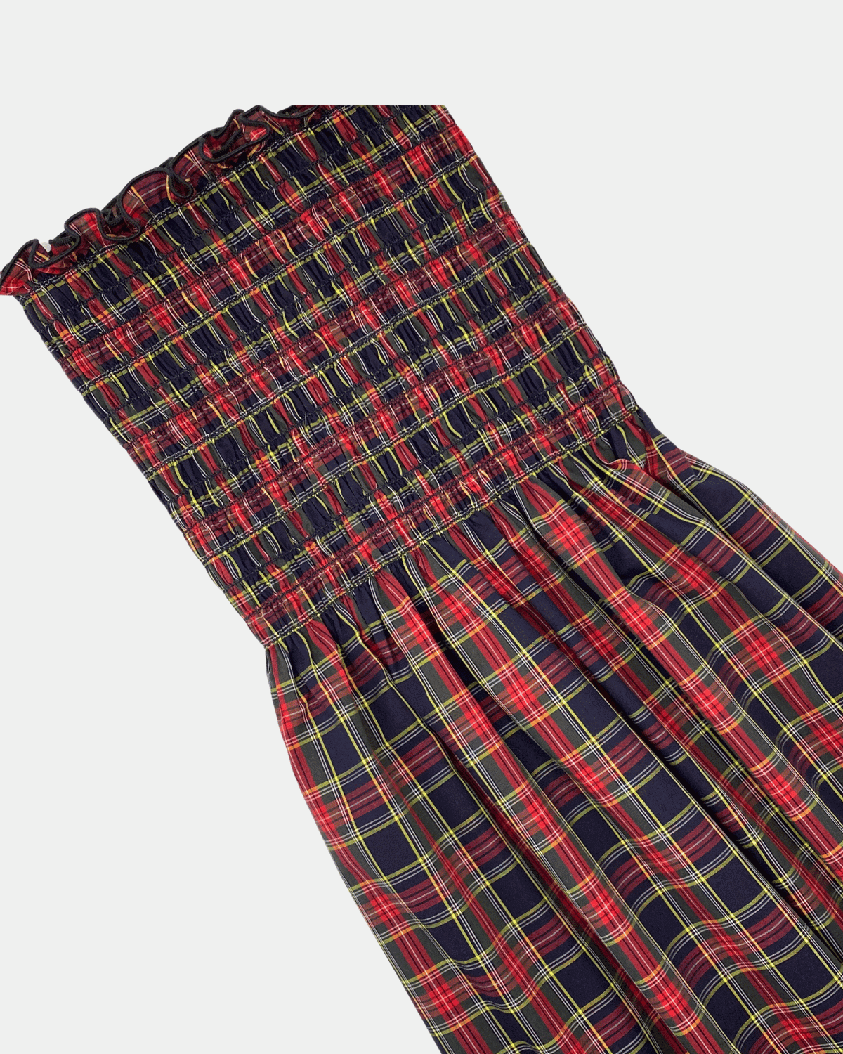 Dark Navy Red Tartan Smocked Cotton Shirred Fabric 50 Inch Add or Buy 3/4 Yard Dark Navy Red Tartan Smocked Cotton Shirred Fabric 50 Inch Add or Buy 3/4 Yard