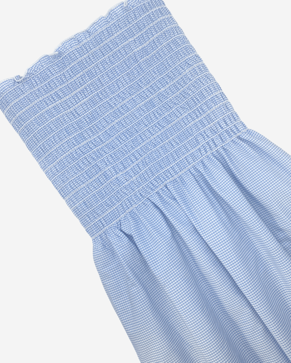princess polly baby blue dress Blue Mini Gingham Smocked Cotton Fabric – Shirred by the Yard, 50 Inch Wide
