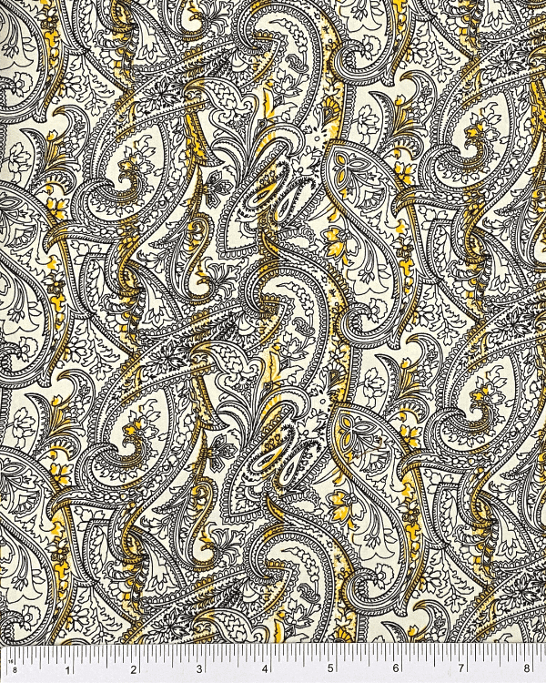 Paisley & Stripes Cotton Sateen Fabric - Get Snazzy!