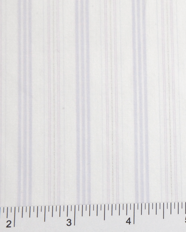 White cotton fabric with Silver color stripe lurex weave 44"