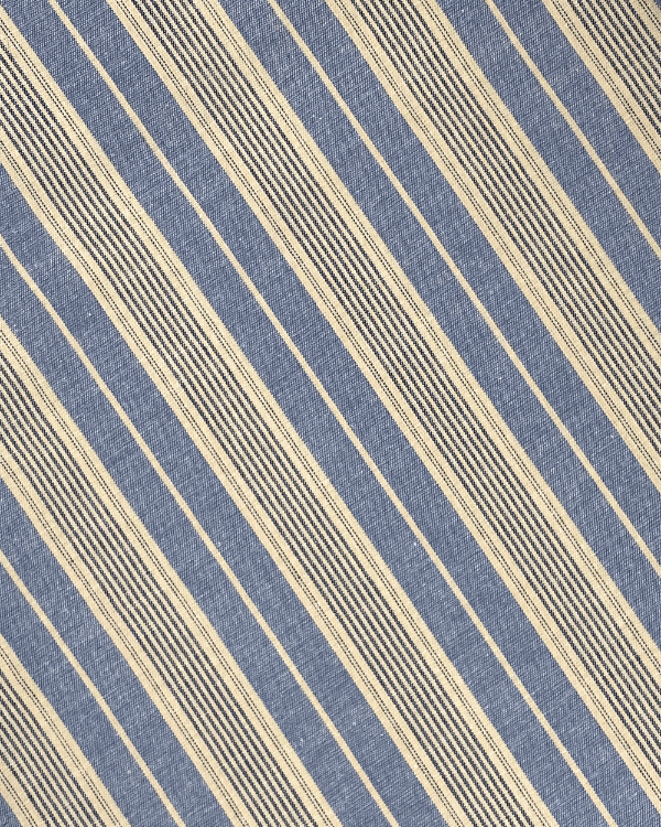 Chambray Blue Striped Cotton Fabric – Retro Charm, Modern VersatilityDressmaking dreams, nostalgic tailoring, and retro DIY projects start here! Lightweight chambray blue striped cotton fabric, perfect for apparel, home decor, and crafts. Deadstock & sust