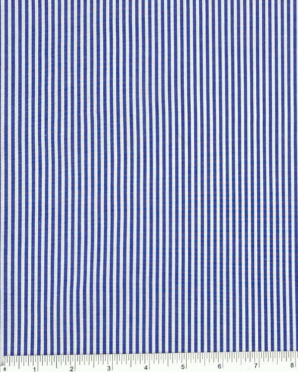 Classic Blue and White Cotton Bengal Stripe Fabric 58”Threadymade