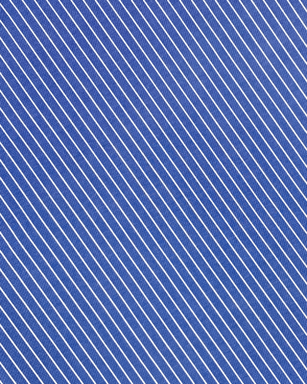 Thin Blue and White Stripe Cotton Fabric | Pinpoint 62”Threadymade