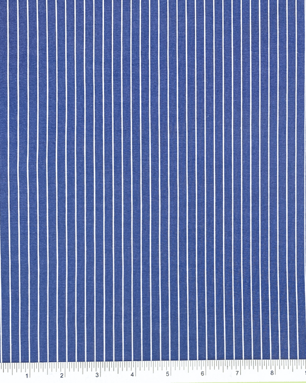 Thin Blue and White Stripe Cotton Fabric | Pinpoint 62”Threadymade
