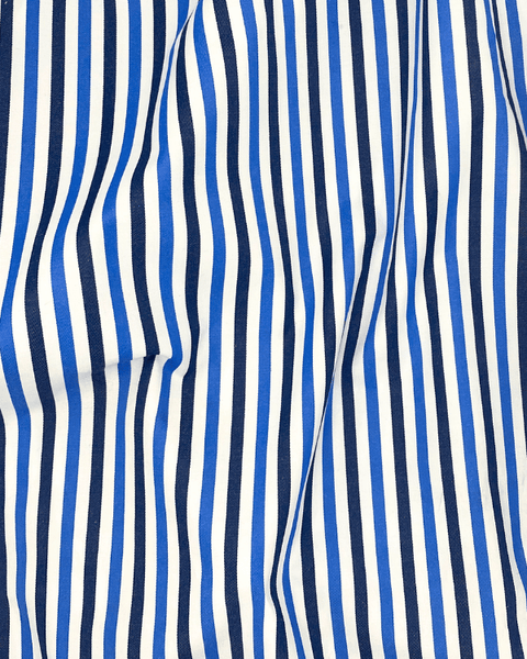 BRIGHTBLUENAVYSTRIPEFABRICDRAP