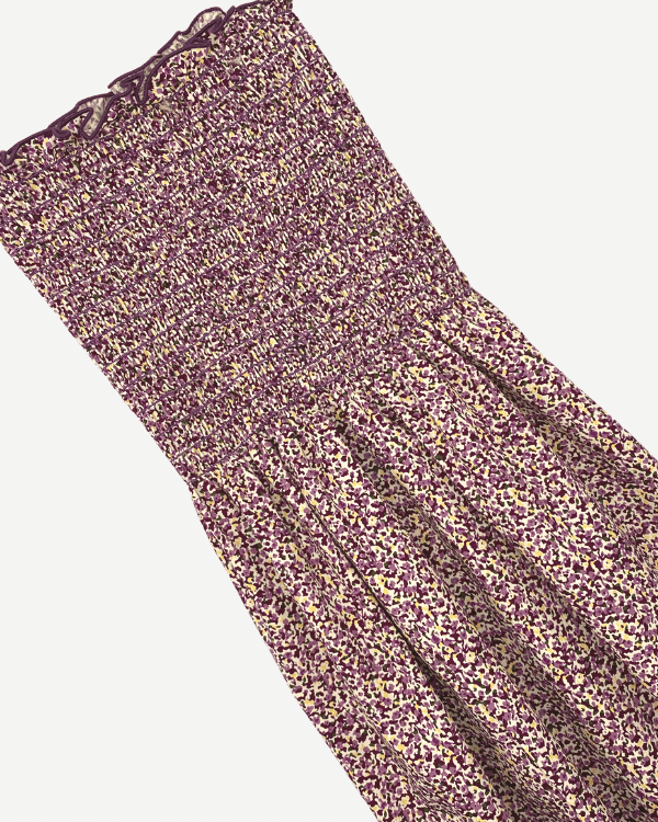 Sugarplum Mini Leopard Print Smocked Shirred Fabric by the Yard 40”L