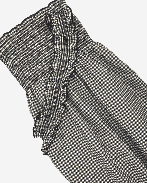 DIY Girls Smocked Shirred Tube Dress 29” Long | Black Cotton Gingham Fabric