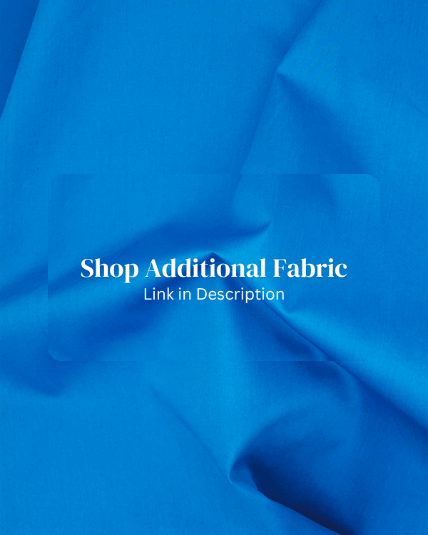 DIY Girls Smocked Shirred Tube Dress 29” Long | Cerulean Blue Sateen Fabric