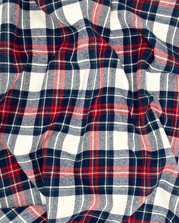 Red Navy Cotton Twill Plaid Fabric – 58 Inch Wide