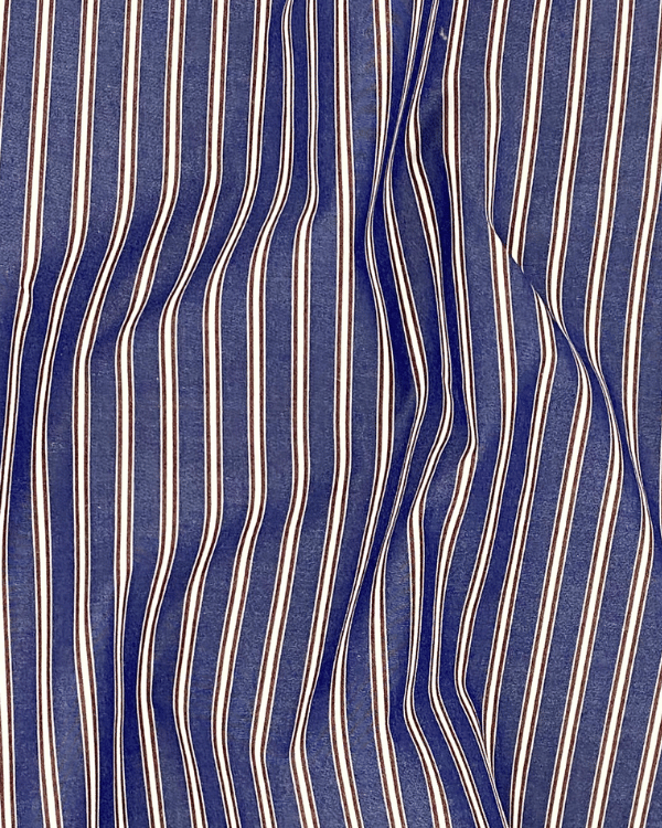 Navy Purple White Stripe Cotton Fabric – 46” Wide Yarn Dyed Shirting Yards