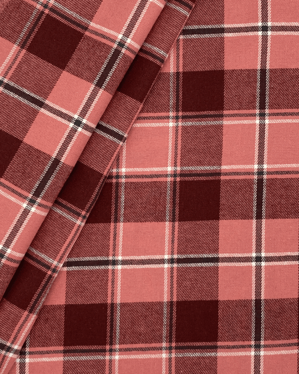 Cozy Plaid Flannel in pink, red and white - cotton tartan