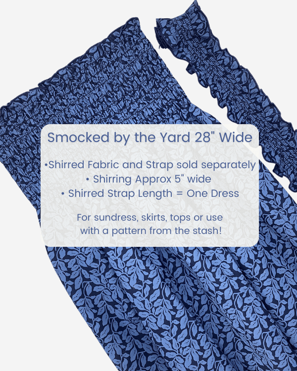Pre-shirred smocked cotton fabric for girls’ dresses and tops