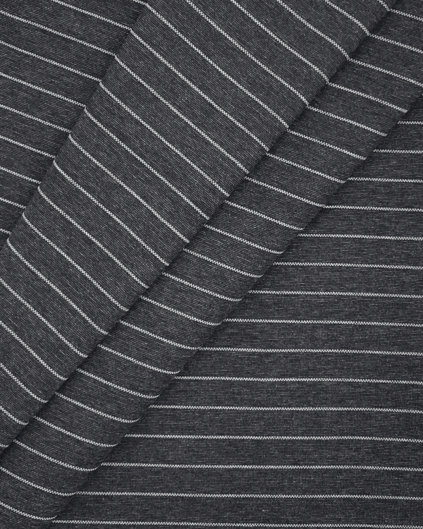 Gray White Pinstripe Ponte Knit Fabric | Rayon Nylon Spandex