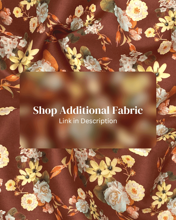 Closeup Photo of Cinnamon Wilflower Floral Fabric by the Yard