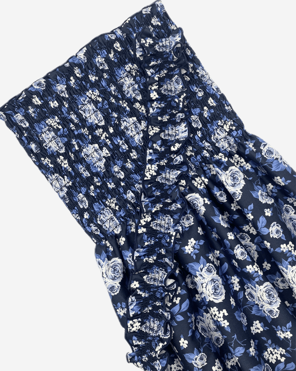 Navy Blue White Floral Cotton Smocked Fabric 50 Wide Add or Buy 3/4 Yard Navy Blue White Floral Cotton Smocked Fabric 50 Wide Add or Buy 3/4 Yard