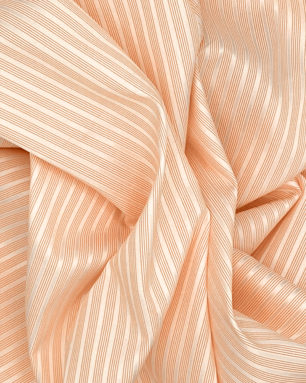 Narrow Orange and White Stripe Satin Fabric – Matte and Shiny GlamSoft as a dream and shiny enough to steal the spotlight, this blue and white stripe polyester satin fabric is the perfect muse for your sewing adventures. Whether you’re whipping up chic pa