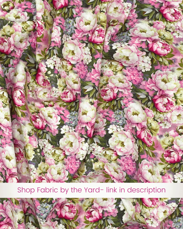 Multicolor pink green floral fabric by the yard