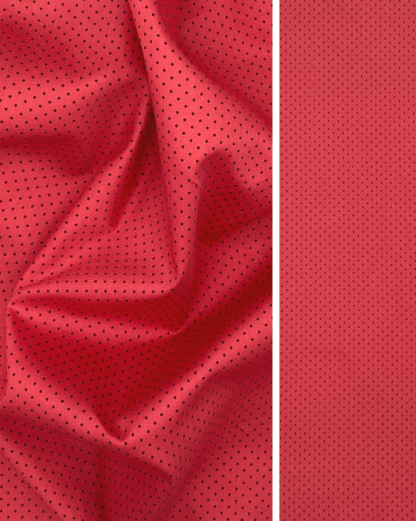 Pink Navy Polka Dot Fabric | Cotton Sateen 58W
