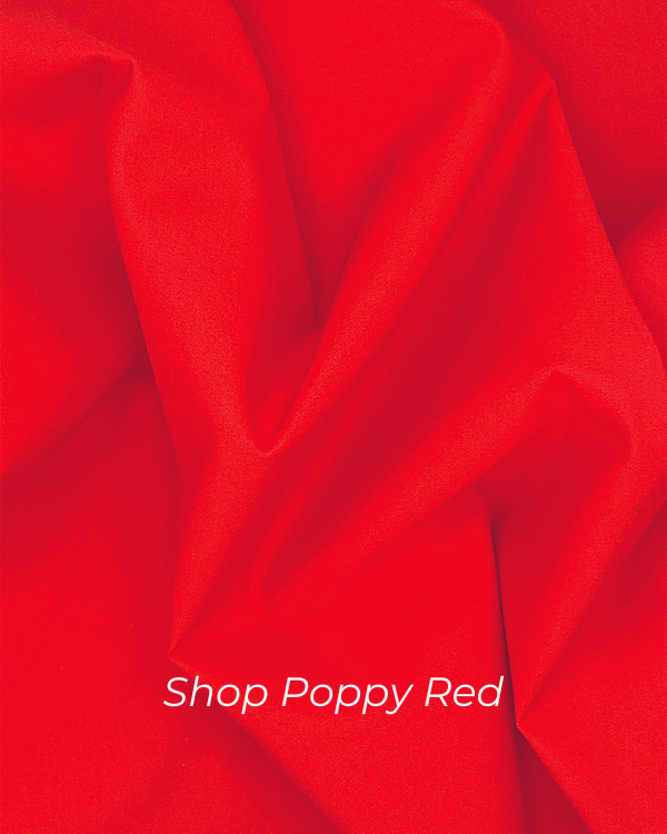 Premium Poppy Red Cotton Sateen Fabric 58W - alternative colorway on Cerulean Blue Listing 