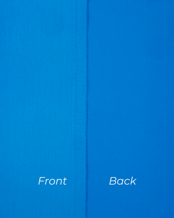 Premium Cerulean Blue Cotton Sateen Fabric by the Yard 58 Wide- photo of front and back