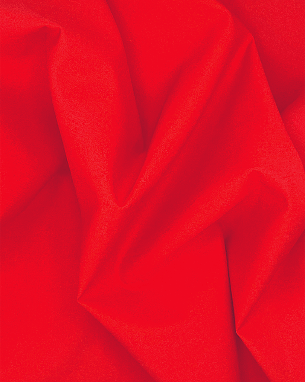 Premium Poppy Red Cotton Sateen Fabric by the Yard | 58W