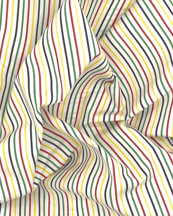 Rainbow Stripe Cotton Fabric – 58” Wide Woven Yarn Dye for Apparel