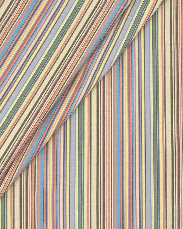 Retro Multi Stripe Cotton Fabric – Boho & Farmhouse Charm 58WShop retro-inspired multi-stripe cotton fabric with soft mid-tone hues and farmhouse charm. Perfect for apparel, home decor, and boho-chic DIY projects. Sustainably deadstock! Threadymade