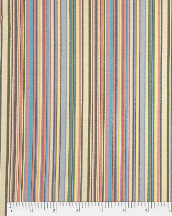 Retro Multi Stripe Cotton Fabric – Boho & Farmhouse Charm 58WShop retro-inspired multi-stripe cotton fabric with soft mid-tone hues and farmhouse charm. Perfect for apparel, home decor, and boho-chic DIY projects. Sustainably deadstock! Threadymade