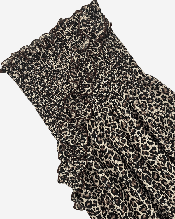 Smocked leopard fabric and optional matching straps