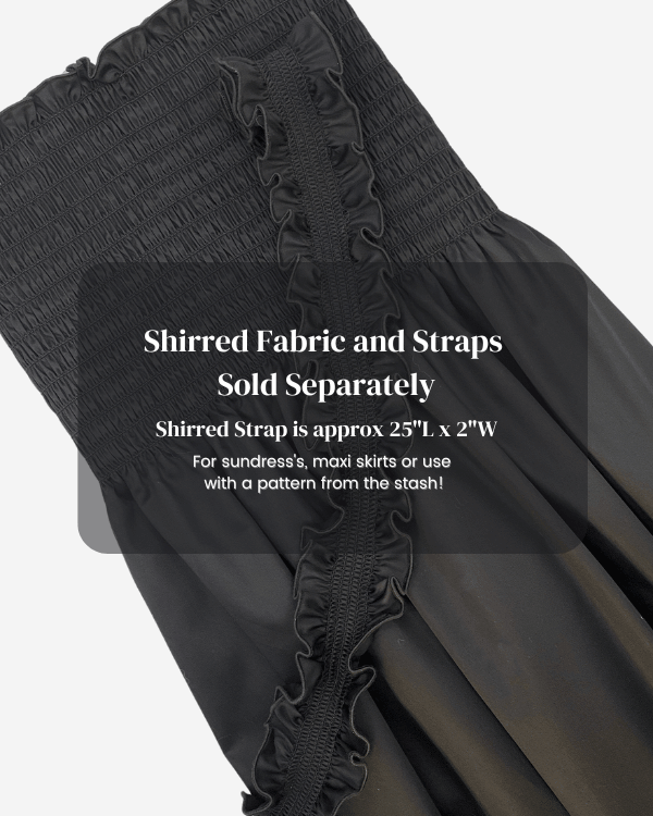 Smocked Shirred Fabric in Black Cotton Sateen | 3/4 Yd x 42"Threadymade$7.5$28.0