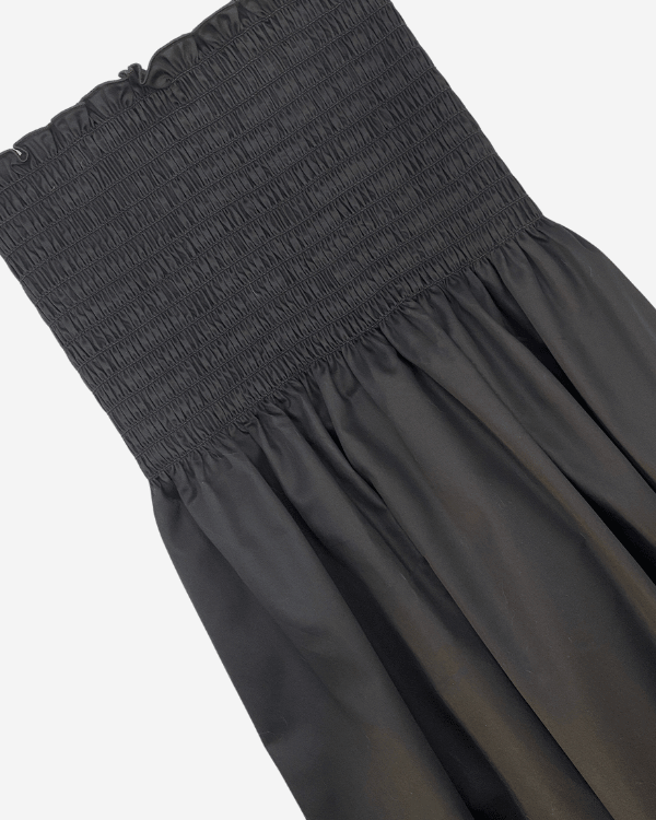 Smocked Shirred Fabric in Black Cotton Sateen | 3/4 Yd x 42"Threadymade$7.5$28.0