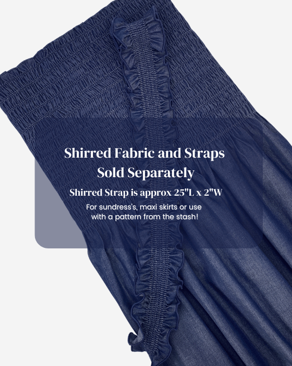 Smocked Shirred Fabric in Dark Blue Chambray | 3/4 Yd x 42"Threadymade$7.5$28.0