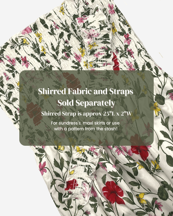 Smocked Shirred Fabric and Straps |  Colorful Cotton Garden Floral Fabric