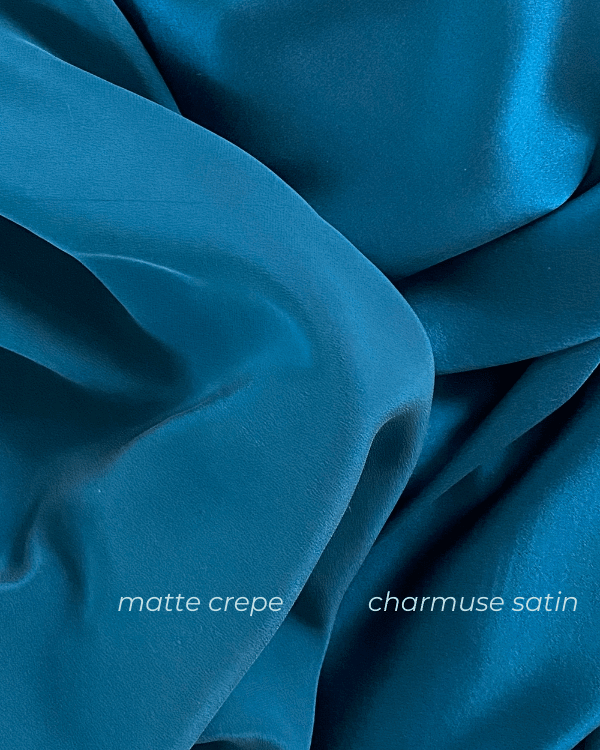 Teal Blue 19mm Silk Satin Charmuse Fabric