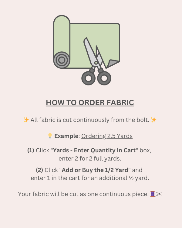 Instructions on how to order continuous cuts of fabric