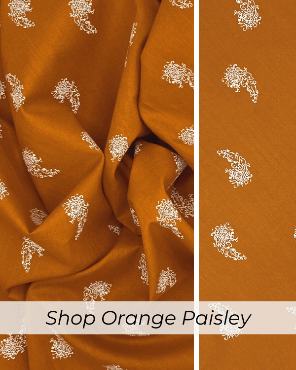 Grey Floral Paisley Fabric | Cotton Batiste