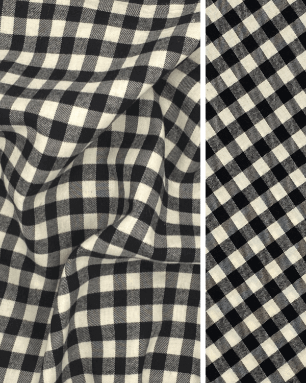 U02: Royal Blue & Black Organic Flannel Plaid, 100% Cotton, 44 wide. $8.99  per half yard. - Islander Sewing