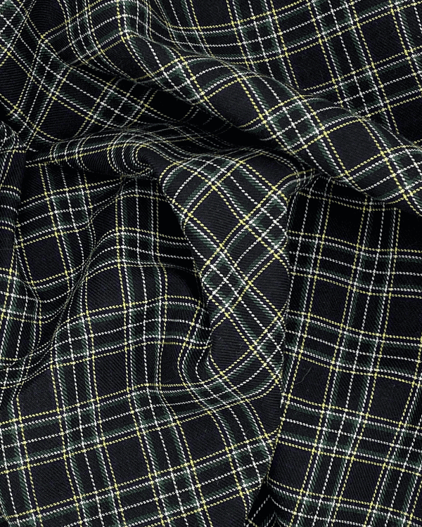 Black White Plaid Check Fabric | Cotton Twill