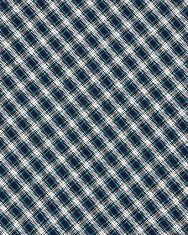 Navy Blue Yellow and Green Tartan Plaid Fabric | Small Scale Shirting Check