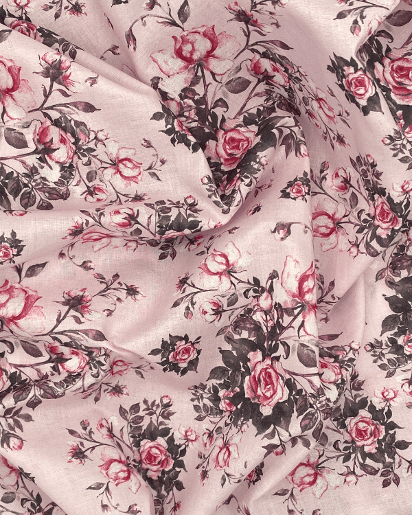 Budding Romance Roses and Leaves-roses Petals-dark Pink-northcott  Fabrics-dp23848-28-cotton Fabric by the Yard-cut to Size 