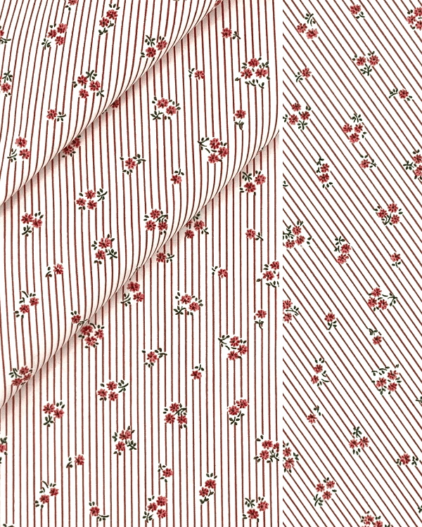 Red White Pinstripes Fabric By The Yard