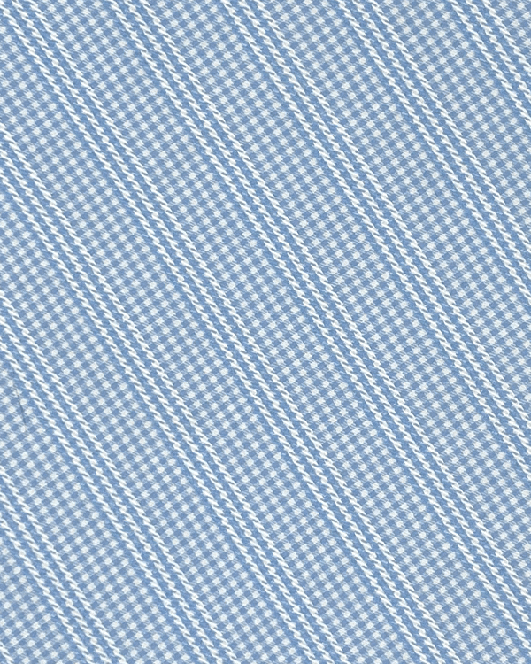 Refined Blue White Gingham Check Fabric with Cable Stripes | Cotton Dobby Deadstock