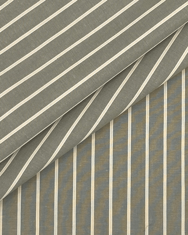 Sage Green and Beige Stripe Fabric | Cotton