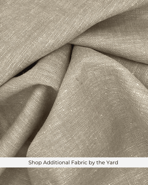 Shirred Fabric by the Yard  | Natural Beige Rayon Linen Fabric | 42" L