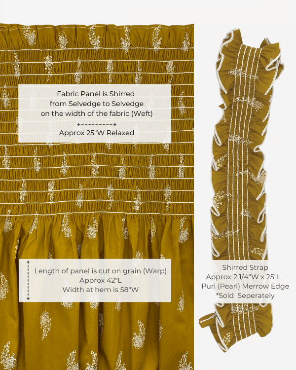 Smocked Shirred Fabric and Straps | Dijon Yellow Paisley