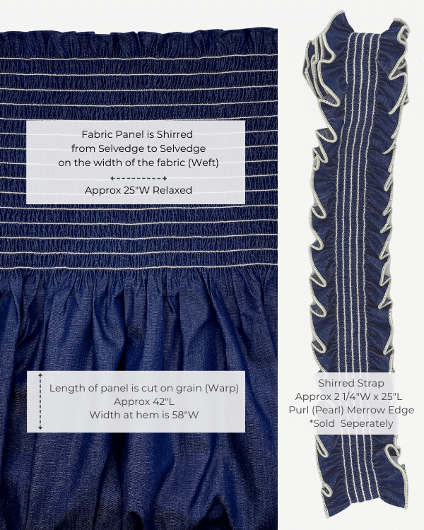 Smocked Shirred Fabric and Straps | Denim Chambray