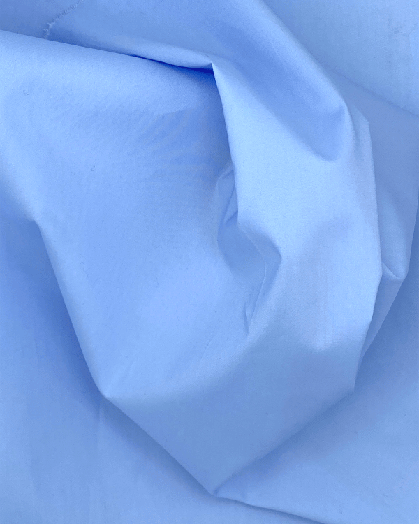 Solid Blue Cotton Stretch Shirting 52W