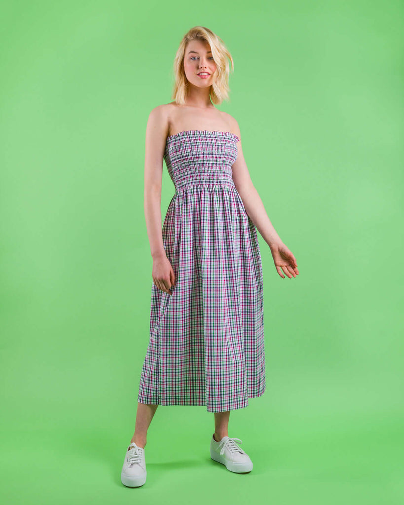 sewing project, upcycled fabric, easy sewing project for kids, unique sewing project, sewing blog, plus size sewing pattern, sewing project for beginners, threadymade, dakota dress, berry tattersall. cotton plaid