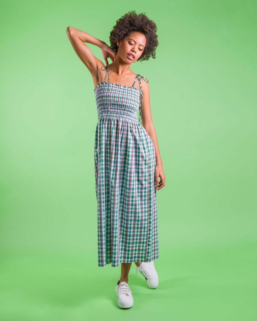 Upcycled Cotton Plaid Sewing Project - Easy Smocked Dress Upcycled Cotton Plaid Sewing Project - Easy Smocked Dress