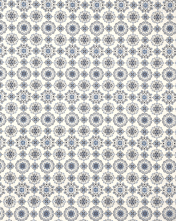 White Blue Bandana Fabric | Cotton Print